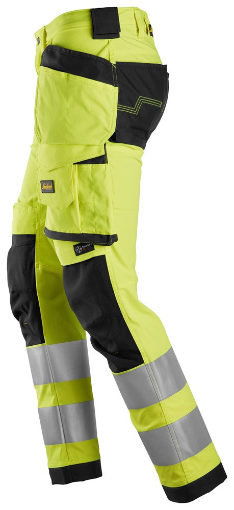 Pantaloni stretch in alta visibilità con tasche esterne, classe 2 6243