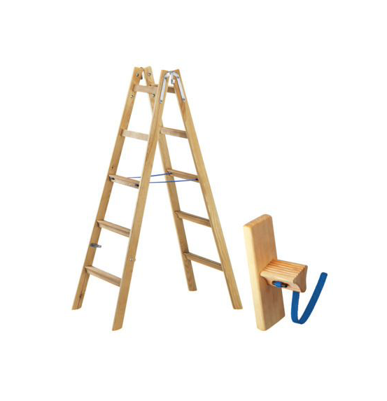SCALA DOPPIA ERGONOMICA IN LEGNO