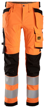 Pantaloni stretch in alta visibilità con tasche esterne, classe 2 6243