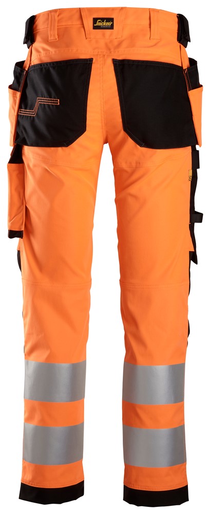 Pantaloni stretch in alta visibilità con tasche esterne, classe 2 6243