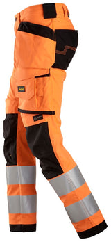 Pantaloni stretch in alta visibilità con tasche esterne, classe 2 6243