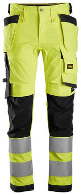 Pantaloni stretch in alta visibilità con tasche esterne, classe 2 6243