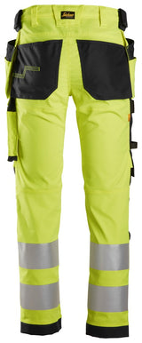 Pantaloni stretch in alta visibilità con tasche esterne, classe 2 6243