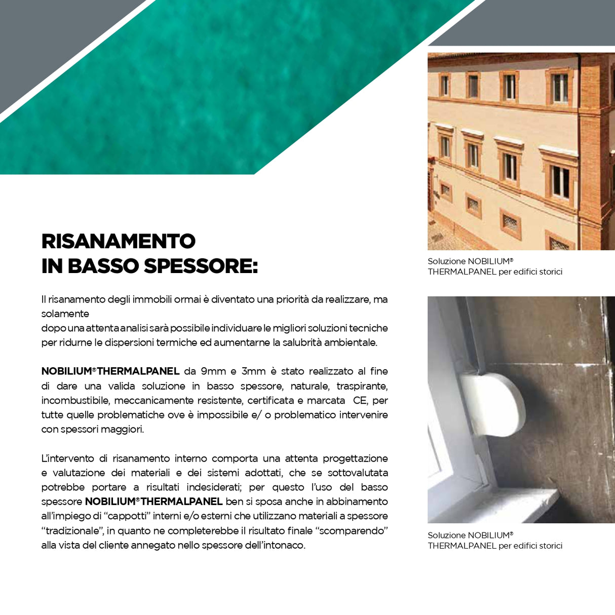 Pannello Isolante Naturale Traspirante ed Incombustibile NOBILIUM®THERMALPANEL